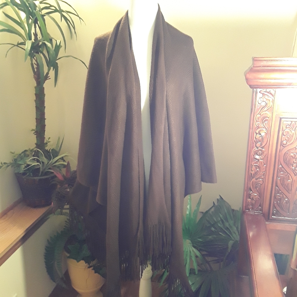 Brown Sweater Shawl